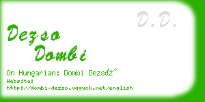 dezso dombi business card
